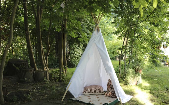 Tipi, Zelt, Garten, Leintuch