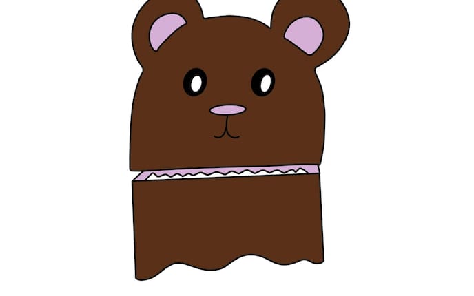 Basteln, Handpuppe, Kinder, Bär, Tonpapier, Papier