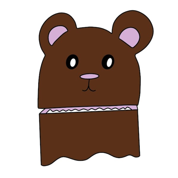 Basteln, Handpuppe, Kinder, Bär, Tonpapier, Papier