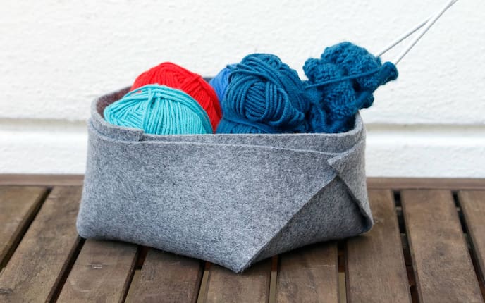 Filz, Korb, Körbchen, Filzkörbchen, selbermachen, Anleitung, Servus