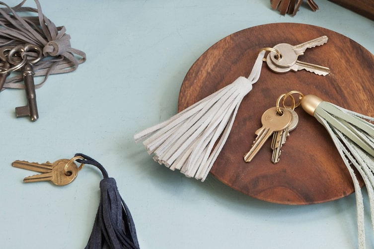 Schlüsselanhänger, Lederquaste