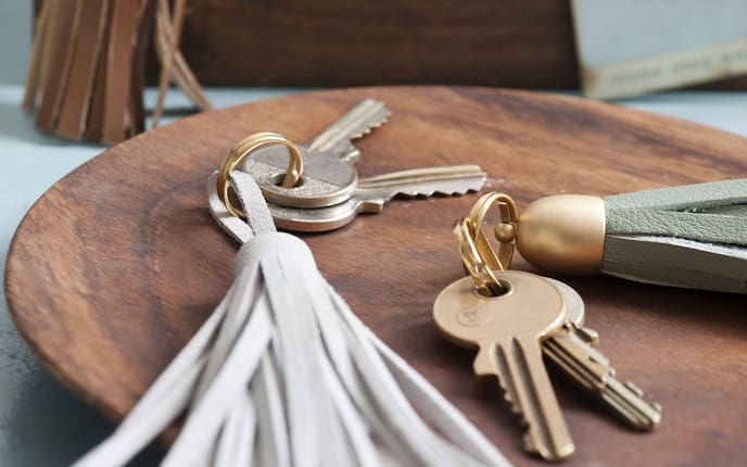 Schlüsselanhänger, Lederquaste, selber machen, Fransen