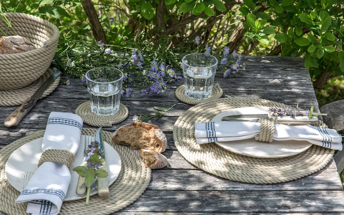 Brotkorb und Tischsets aus Seilen selber machen (Bild: Michaela Gabler), Servus, selbermachen