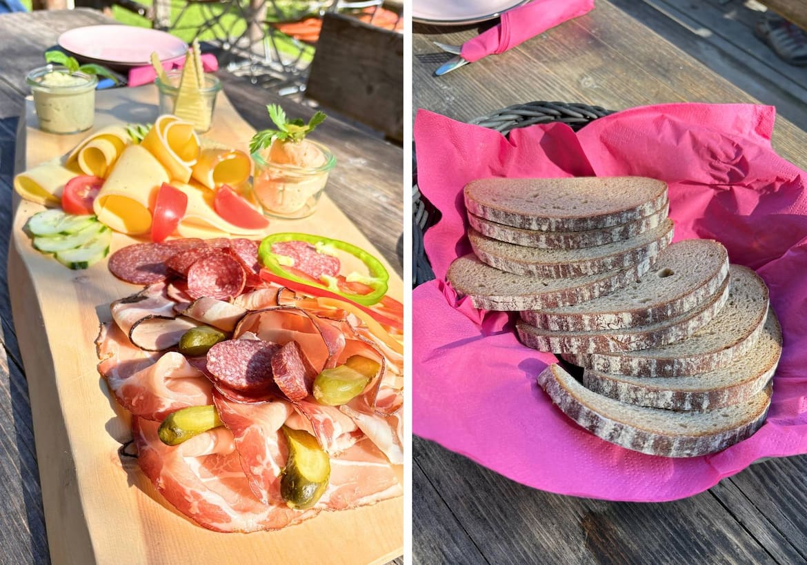 Brotzeitplatte auf der Moaralm