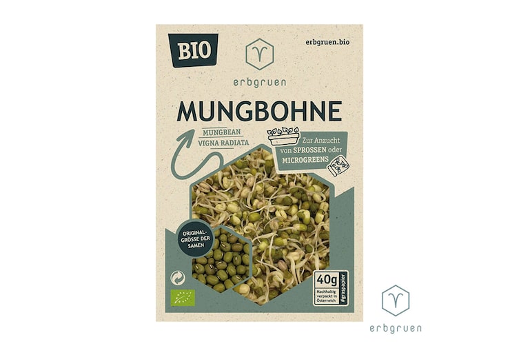 40 Gramm Mungbohne BIO Sprossensamen.
