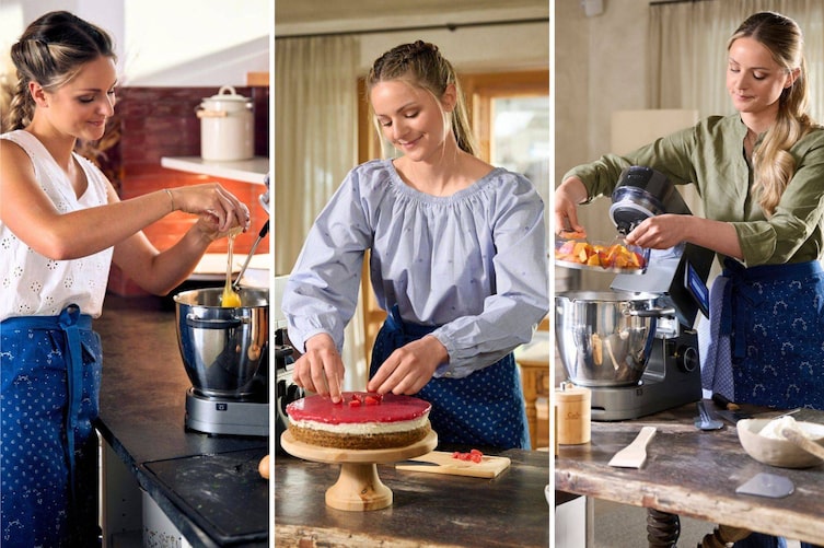 Drei Fotos von Paula Bründl mit der Kenwood Cooking Chef.