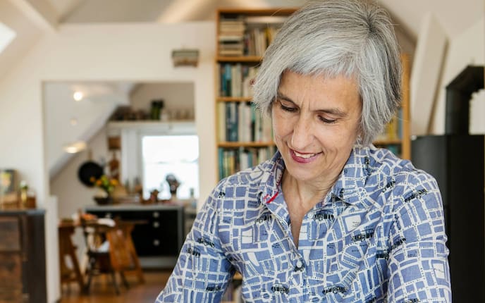 Haus, Dame, Hausbesuch, Wohnen