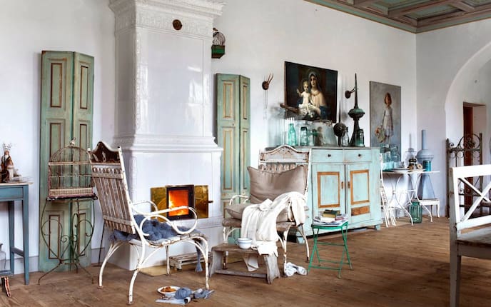 Wohnen, Hausbesuch, Märchenkloster, Kamin, Heiligenbild