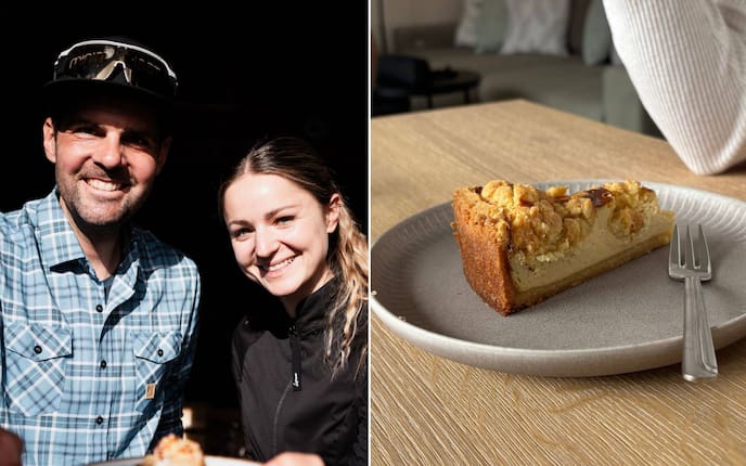 Jakob Herrmann und Paula Bründl backen und genießen eine köstliche Topfentorte.