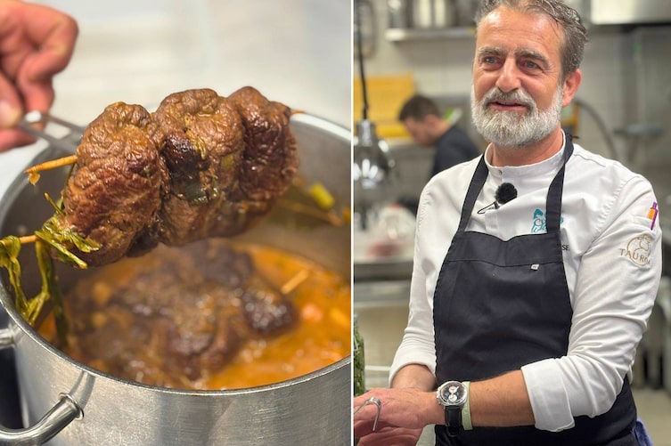 Hermann Wieser zeigt uns in der Küche des Seehotels Grundlsee, wie unwiderstehliche Rindsrouladen gelingen.