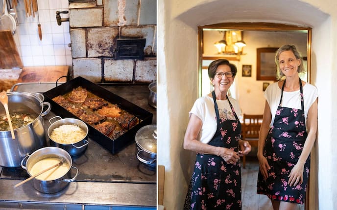 Petra Frank und ihre Mutter Maria Daurer (links) schupfen die rustikale Wanderrast. Die herzhafte Küche ist weit über die Region hinaus bekannt.