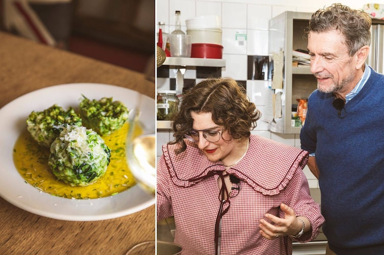Harald Nachförg kocht mit Wirtin Stefanie Herkner im Wiener Wirtshaus „Zur Herknerin“ flaumige Spinatknödel.