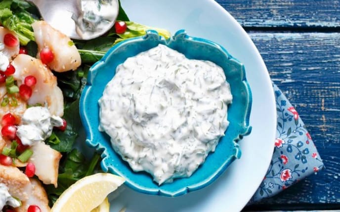 Topfen, Schargarbentopfen, Schüssel, Serviette, Tisch