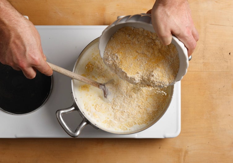 Hafaloab, Grießnocken, Beilage, Topf, Herdplatte