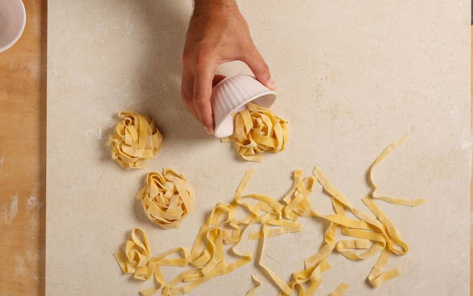 Teig, Nudelteig, Tasse, Nudelnester, Bandnudeln