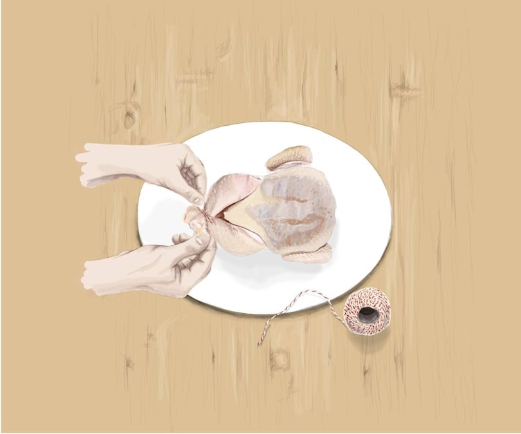 Gefülltes Huhn verschnüren, Gefülltes Huhn, Huhn richtig füllen, gefülltes Brathuhn, Brathuhn gefüllt, Servus Rezept