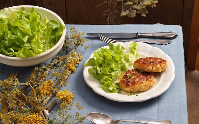 Kaspressknödel, Käse, Knödel, grüner Salat, Hauptspeise, Xandi Rieder, Servus Rezept