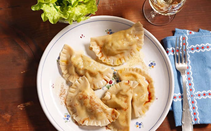 Schlutzkrapfen, Nudeln, gefüllte Nudeln, vegetarisch, Servus Rezept, Xandi Rieder