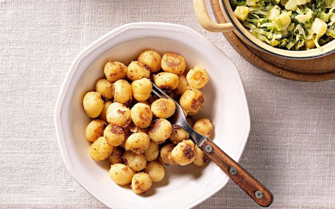 Rahmsailinge, Kartoffelknöderl, Kohlgemüse, Hauptspeise, Servus Rezept