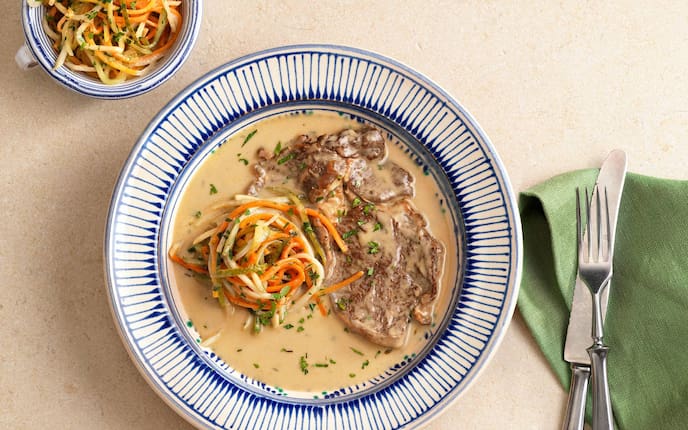 Eszterházy Rostélyos, Eszterházy Rostbraten, Rindfleischbraten, Rind, Rinderbraten, Saft, Gemüse, Servus Rezept