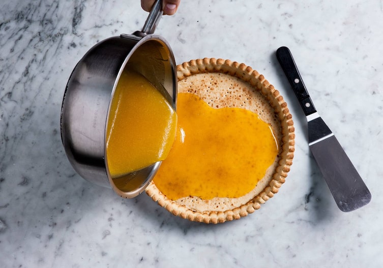 Zitronentarte, Zitronencreme, Tarte, Topf, Tortenspatel