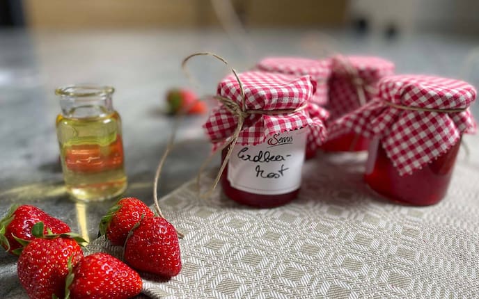 Erdbeeren, Marmelade, Most, Erdbeermarmelade, Erdbeerglas