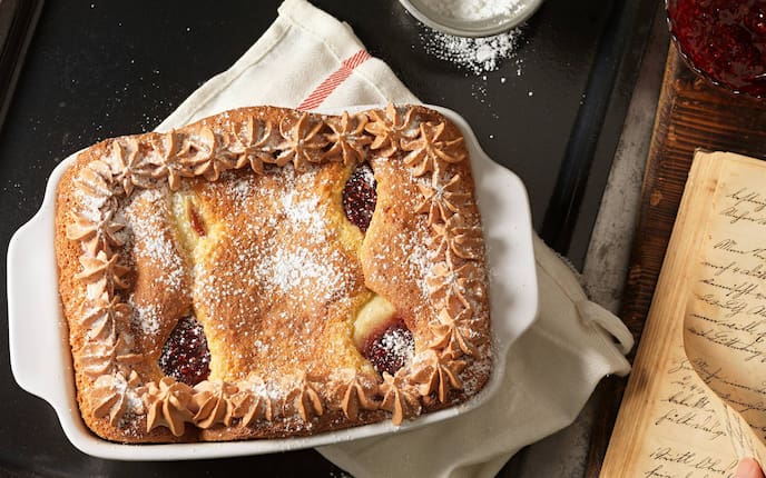 Mandelkoch mit gefüllten Äpfeln, Mandeln, Apfel, Nachspeise, Servus Rezept