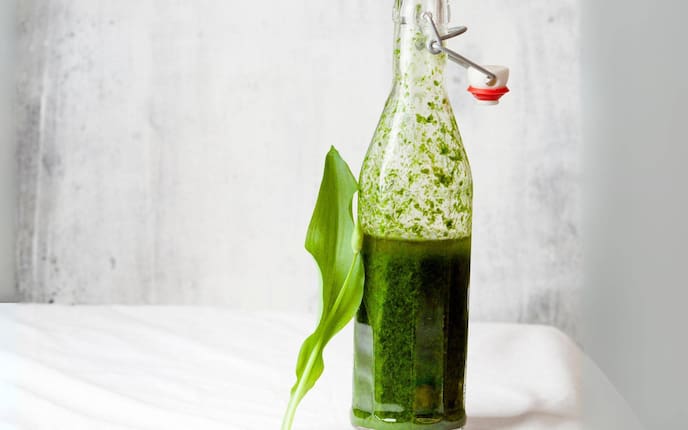 Öl, Bärlauch, Bärlauchöl, Flasche, Kräuter