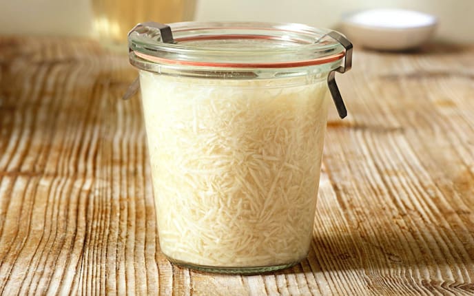 Beilage, Jause, Eingelegtes, Eingemachtes, eingelegter Kren, Kren, Gemüse, vegetarisch, Servus Rezept