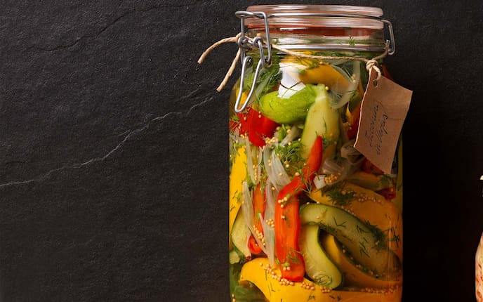 Zucchini in Verjus, Dill, Senfkörner, Rexglas, Vorratskammer