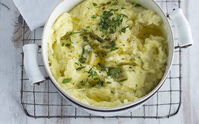 Kartoffelpüree, Erdäpfelpüree, Kräuter, Butter