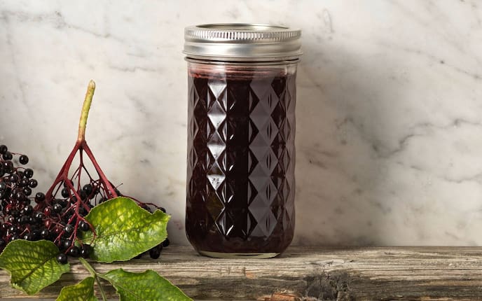 Hollerbeeren, Glas, Hollerröster