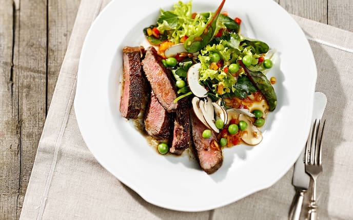 Beiriedscheiben auf Blattsalat