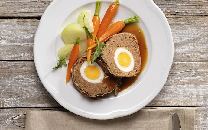 Faschierter Braten mit Eiern, Servus, Rezept