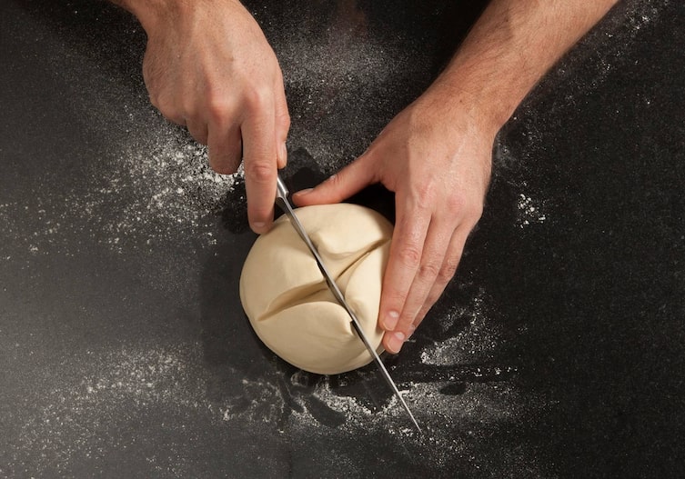 Blätterteig, Grundrezept, Messer, Hände