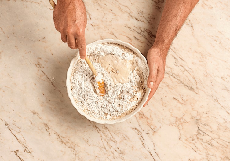 Gewürzweckerl, Kochschule, Rührschüssel, Mehl, Teig