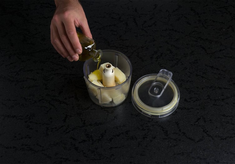 Olivenöl, Pastinaken, Mixer, Hand