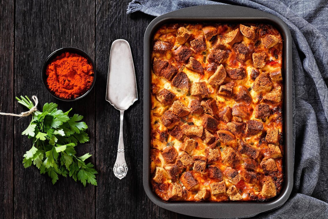 Brotauflauf, Rezept,