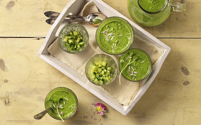 Bachkresse-Kaltschale, Kaltschale, Kresse, Suppe, kalte Suppe