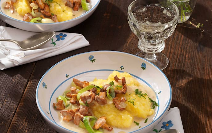 Kärntner Eierschwammerlsterz, Servus, Rezept