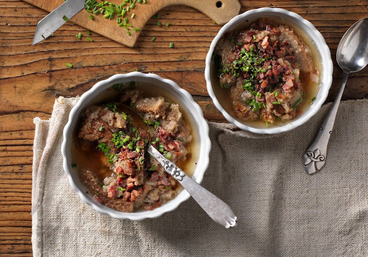 Ennstaler Schnittlsuppe, Brot, Speck, Suppe, Hauptspeise, Servus Rezept