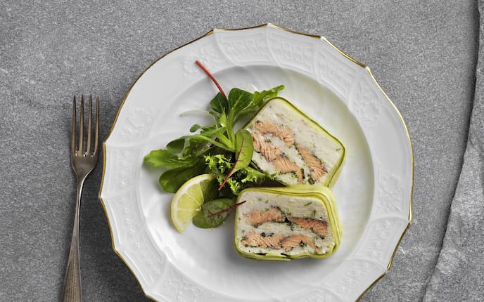 Forellenterrine, Forelle, Terrine, Rezept, Salat, Fisch