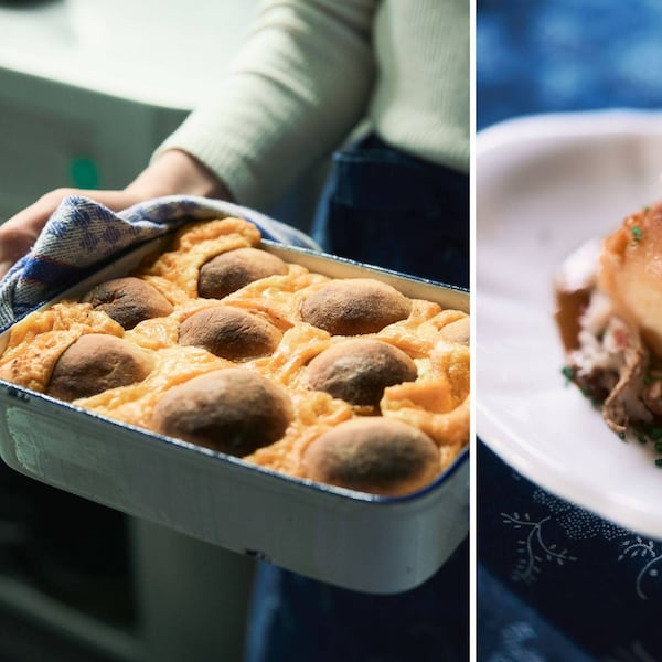 Zu den gebackenen Speckknödeln passt ein Sauerkraut ganz hervorragend.