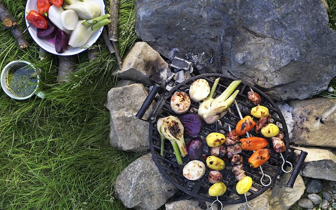 Gegrilltes Gemüse, Fenchelknolle, Rote Rübe, Paprika, Kartoffel, Rettich