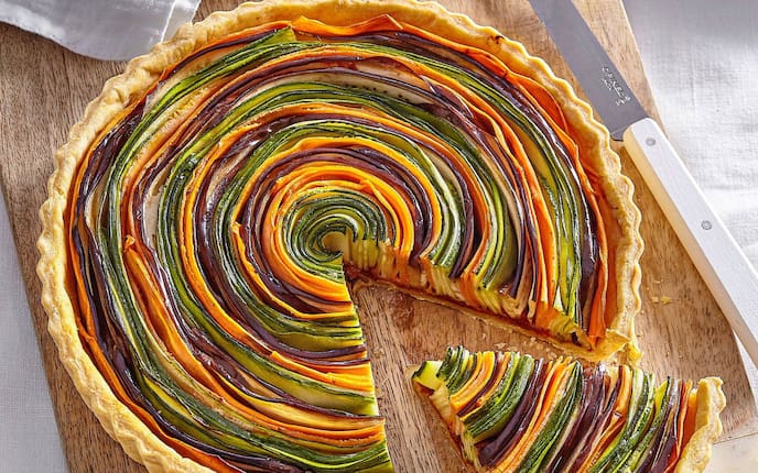 Gemüse-Spiralenkuchen, Gemüsetarte, Rezept