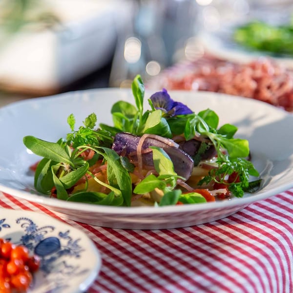 Erdfrüchtesalat, Speck-Heu, Servus, Rezept