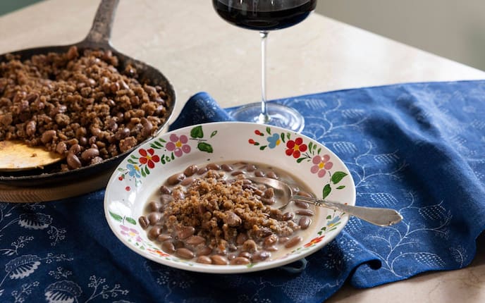 Bohnensuppe, Bohnen, Sterz, Rotwein, Hauptspeise, Servus Rezept