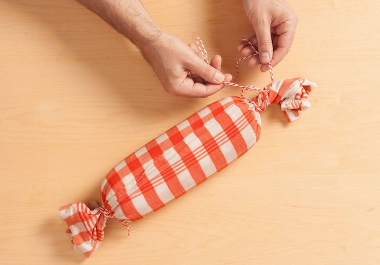 Erdäpfelroulade mit Linsenfülle, Küchentuch