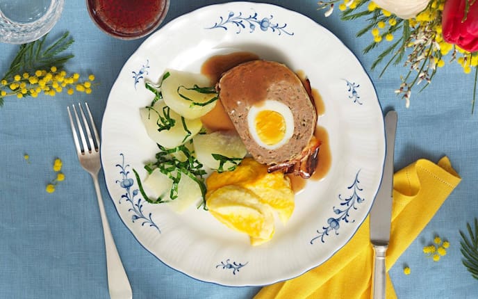 Faschierter Braten, Ei, Kohlrabi, Püree, Hauptspeise, Servus Rezept