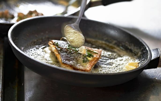 Pfanne, Bodensee-Egli, Fisch, Löffel, Zitrone